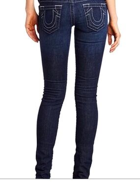True Religion Stella Dark Blue Women's Skinny Jeans Low Rise